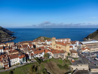 Sunny winter days in small fisherman's village Getaria near San Sebastian city, Basque Country coastline, Spain