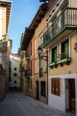 Sunny winter days in small fisherman's village Getaria near San Sebastian city, Basque Country coastline, Spain