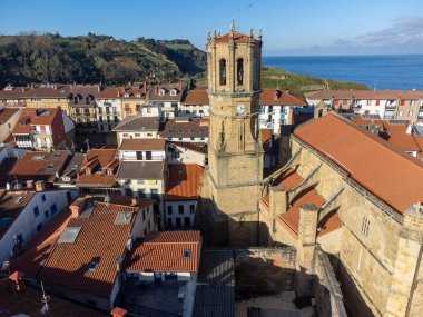 Sunny winter days in small fisherman's village Getaria near San Sebastian city, Basque Country coastline, Spain