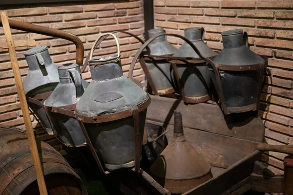 Ancient Manual Equipment Wine Making Rioja Region Old Winery Spain — Stock Photo, Image