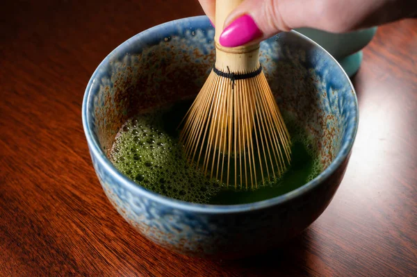 Doğu Asya Japonya Tüketilen Özel Yetişmiş Işlenmiş Yeşil Çay Yapraklarının — Stok fotoğraf
