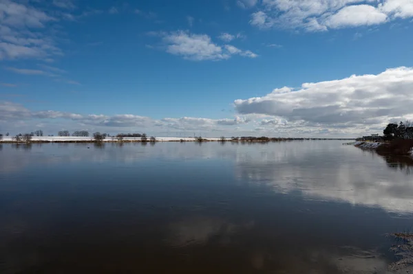 Tczew 冬季波兰波美拉尼亚省Wisla河景观 — 图库照片
