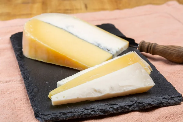 Красочный Двойной Голландский Сыр Твердый Сыр Коровьего Молока Козьего Молока — стоковое фото