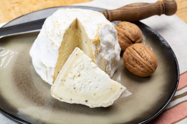 Peynir koleksiyonu, yumuşak inek Fransız peyniri küflü Gaperon zanaatkarlığı biberli ve sarımsaklı Auvergne, Fransa