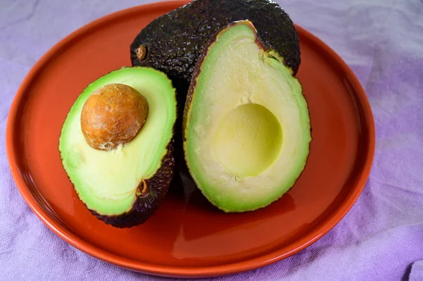 Two Fresh Ripe Raw Hass Avocados Close Healthy Food Concept — Photo