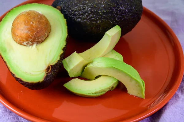 Two Fresh Ripe Raw Hass Avocados Close Healthy Food Concept — Stockfoto