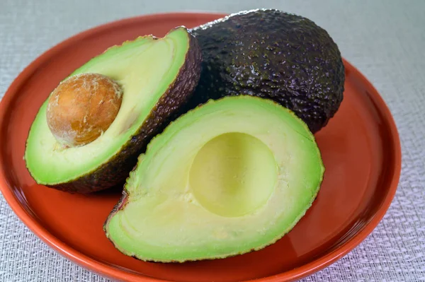 Two Fresh Ripe Raw Hass Avocados Close Healthy Food Concept — Zdjęcie stockowe