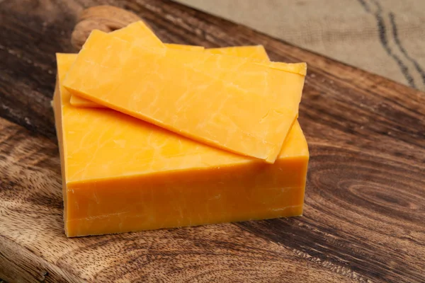Leicestershire Cheddar Cheese Red Leicester British Hard Cheese Made Cow — Stock Photo, Image