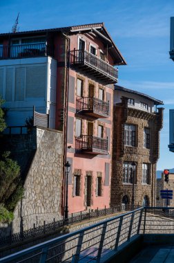 Sunny winter days in small fisherman's village Getaria near San Sebastian city, Basque Country coastline, Spain