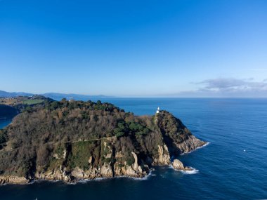 Sunny winter days in small fisherman's village Getaria near San Sebastian city, Basque Country coastline, Spain
