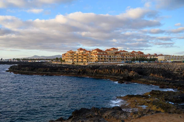 Stock image Winter sea and sun vacation in Caleta de Fuste touristic village on Fuerteventura, Canary islands, Spain