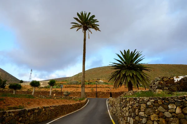 Streets White Houses Canarian Old Town Betancuria Fuerteventura Island Winter — Photo