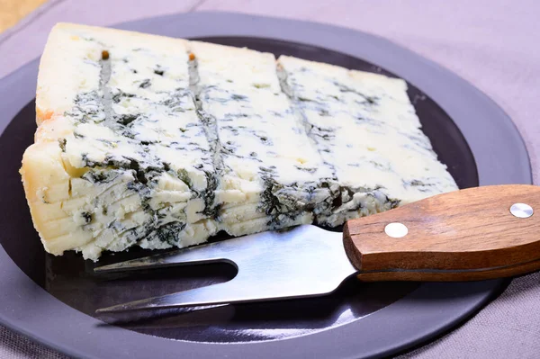 Comida Italiana Manteiga Queijo Azul Firme Feito Leite Vaca Gorgonzola — Fotografia de Stock