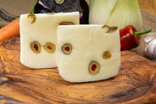 Cheese Collection Fresh Italian Pecorino Cheese Made Sheep Milk Filled — Stock Photo, Image
