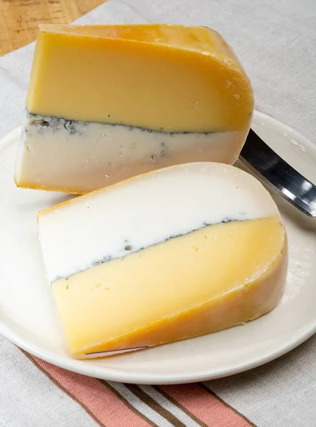 Красочный Двойной Голландский Сыр Твердый Сыр Коровьего Молока Козьего Молока — стоковое фото