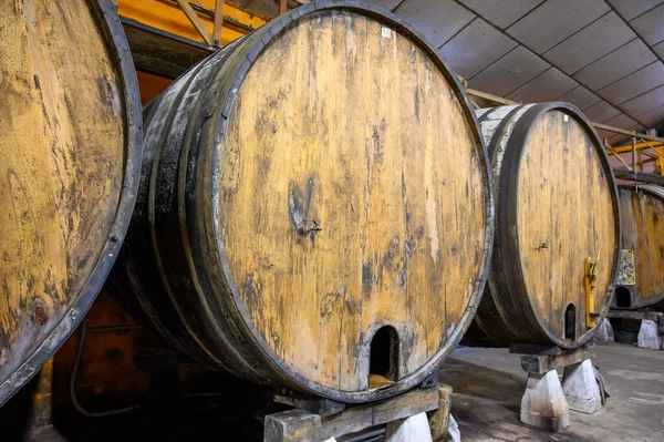 用发酵的苹果在桶中发酵几个月制成的传统天然阿斯图里亚斯苹果酒应该从很高的高度倒出 这样就可以在饮料中加入大量气泡 — 图库照片
