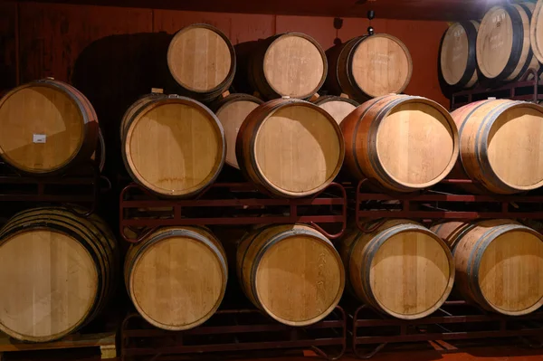 Výroba Opevněných Jerez Xeres Sherry Vín Francouzských Dubových Sudech Sherry — Stock fotografie
