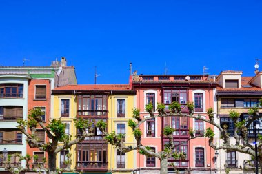 Costa Verde 'de tatil, Asturias' ın yeşil kıyısı, Ribadesella köyü, İspanya 'nın kuzeyinde kumlu plajları olan..