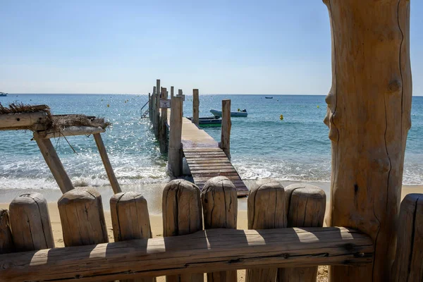 Beach Bar Στη Θρυλική Παραλία Pampelonne Κοντά Στο Saint Tropez — Φωτογραφία Αρχείου