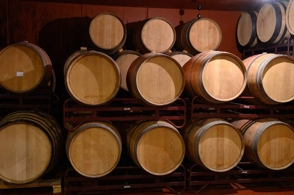 強化されたイェレス クセレス シェリー三角形のフランスのオーク樽でのシェリーワインの生産 イェレス フロンテーラ エルプエルト サンタ マリア サンルカル バラメダ — ストック写真
