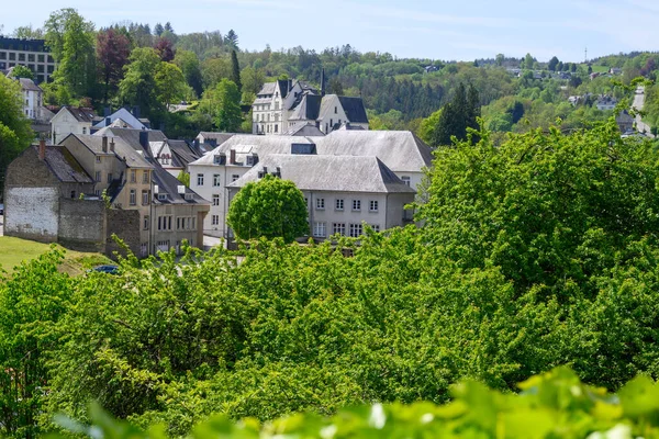 Wandelen Middeleeuwse Stad Bouillon Met Burcht Rots Luxemburgse Provincie Wallonië — Stockfoto