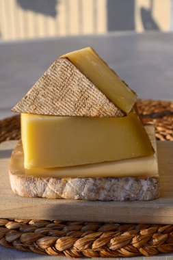 Peynir koleksiyonu, Fransız peyniri kontu, Beaufort, yakın çekim.