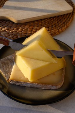 Peynir koleksiyonu, Fransız peyniri kontu, Beaufort, yakın çekim.