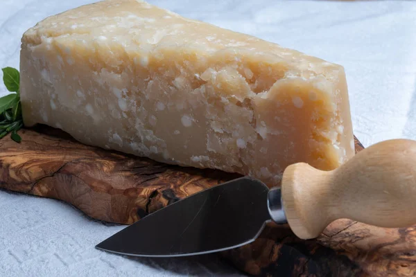 チーズコレクション ハード熟成イタリアチーズパルメザンまたはパルミジャーノレジジャーノクローズアップ — ストック写真