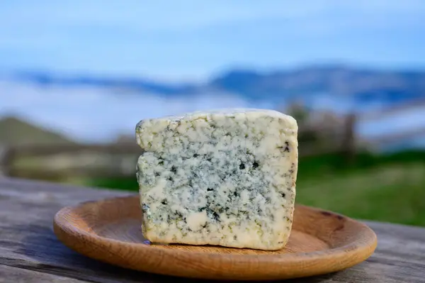 Cabrales Hantverksmässig Blå Ost Tillverkad Mjölkbönder Landsbygden Asturien Spanien Opastöriserad — Stockfoto