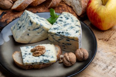 Peynir koleksiyonu, bir parça Fransız küflü peyniri Auvergne ya da dört kat küflü kapak.