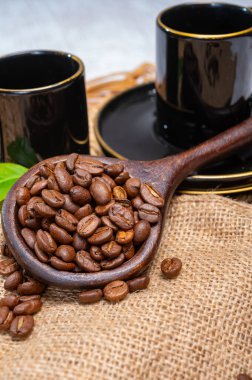 Afrika 'da Etiyopya, Fildişi Sahili, Uganda, Kenya, Ruanda ve Tanzanya' da yetiştirilen kahverengi kahve çekirdekleri,