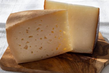 İspanyol sert manchegosu, inek, koyun ve keçi peyniri Yaklaş