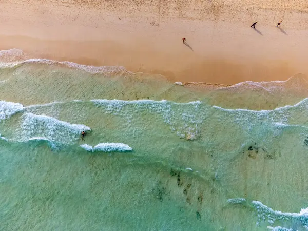 Caleta Del Bajo Corralejo Grandes Playas Weiße Sandstrände Mit Blauem Stockfoto
