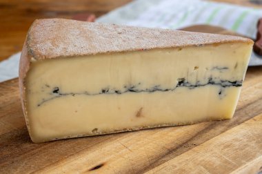 Peynir koleksiyonu, Fransız Morbier yarı yumuşak inek sütlü peynir ve siyah kül tabakası.