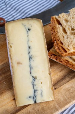 Peynir koleksiyonu, Fransız Morbier yarı yumuşak inek sütlü peynir ve siyah kül tabakası.