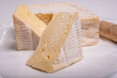 Fransız kare pont l 'eveque inek peyniri Calvados, Normandiya, Fransa' dan