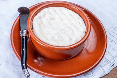 French dauphinois cheeses collection, Saint-Marcellin, creamy Saint- Felicien cows milk cheese with white mold from Rhne-Alpes region of France clipart