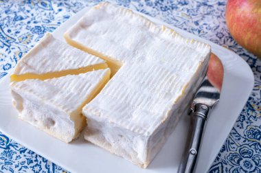 Fransız kare pont l 'eveque inek peyniri Calvados, Normandiya, Fransa' dan