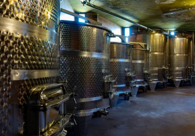 Tenerife 'deki Tacoronte-Acentejo Dağı' nın volkanik topraklarında şarap yapan şarap depolarının şarap mağaralarının ziyareti, Kanarya adaları tatili, İspanya, şarap turu