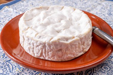 Fransız yumuşak Camembert peyniri, orijinal Camembert de Normandie ham pastörize edilmemiş inek sütünden yapılır.