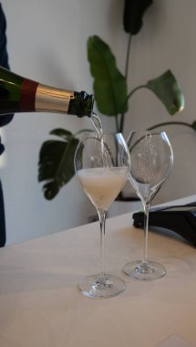 Beyaz şarap brut, büyük rezervler, şampanya, ay-şampanya eski büyük cru şarap Vallee de la Marne köyü, şampanya, Fransa turu