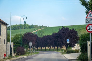 Essoyes ve Celles-sur-Ource, Champagne-Ardennes, Fransa, Avrupa yakınlarındaki Aube şubesinin Cote des Bar bölgesindeki eski köy manzarası