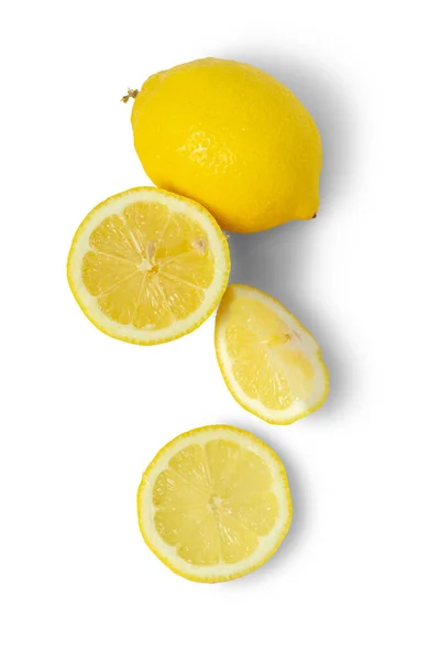 Zitronenscheiben Isoliert Auf Weißem Hintergrund Steilpfad — Stockfoto