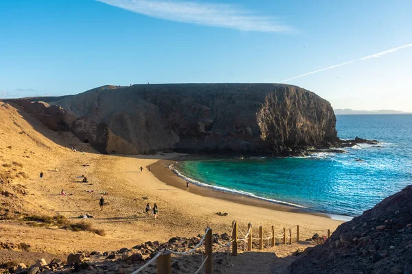 Strand Van Papagayo Lanzarote Spanje Maart 2022 Zicht Het Beroemde — Stockfoto