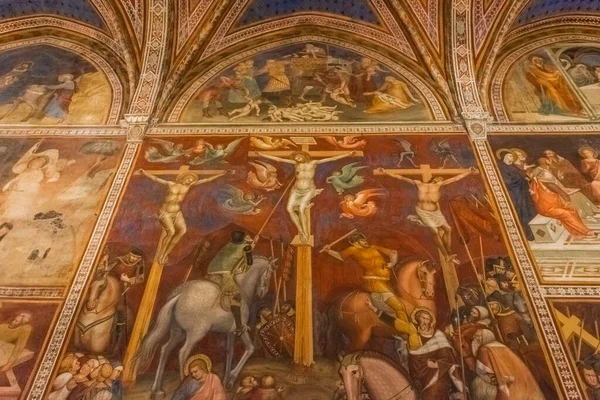 San Gimignano Aprile 2022 Bellissimi Affreschi Nella Cattedrale Medievale — Foto Stock