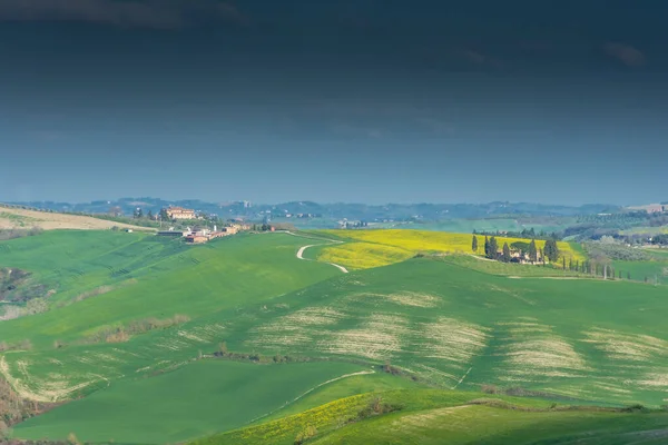 Groene Weiden Van Het Platteland Van Kreta Senesi Italië — Stockfoto