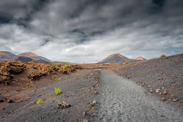 Wild Volcanic Landscape Los Volcanes Natural Park Lanzarote Canary Islands — Stock Fotó