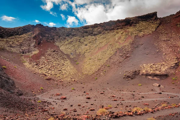 Interior Crater Cuervo Volcano Lanzarote Canary Islands Spain — 图库照片