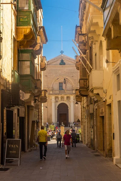 Valletta Malta Mayıs 2022 Katedral Caddesi — Stok fotoğraf