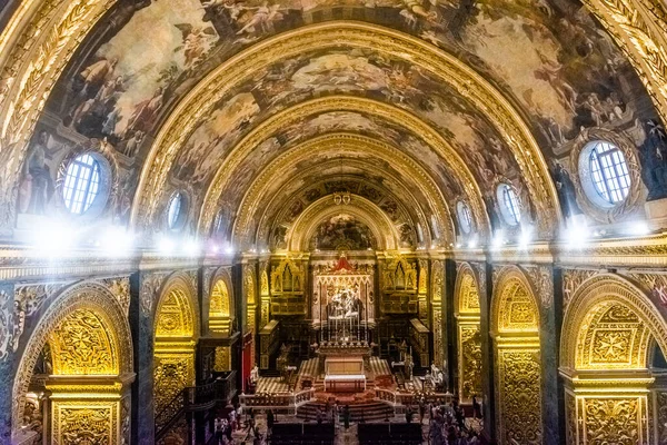 Valletta Malta May 2022 Golden Interior John Cathedral — Foto de Stock
